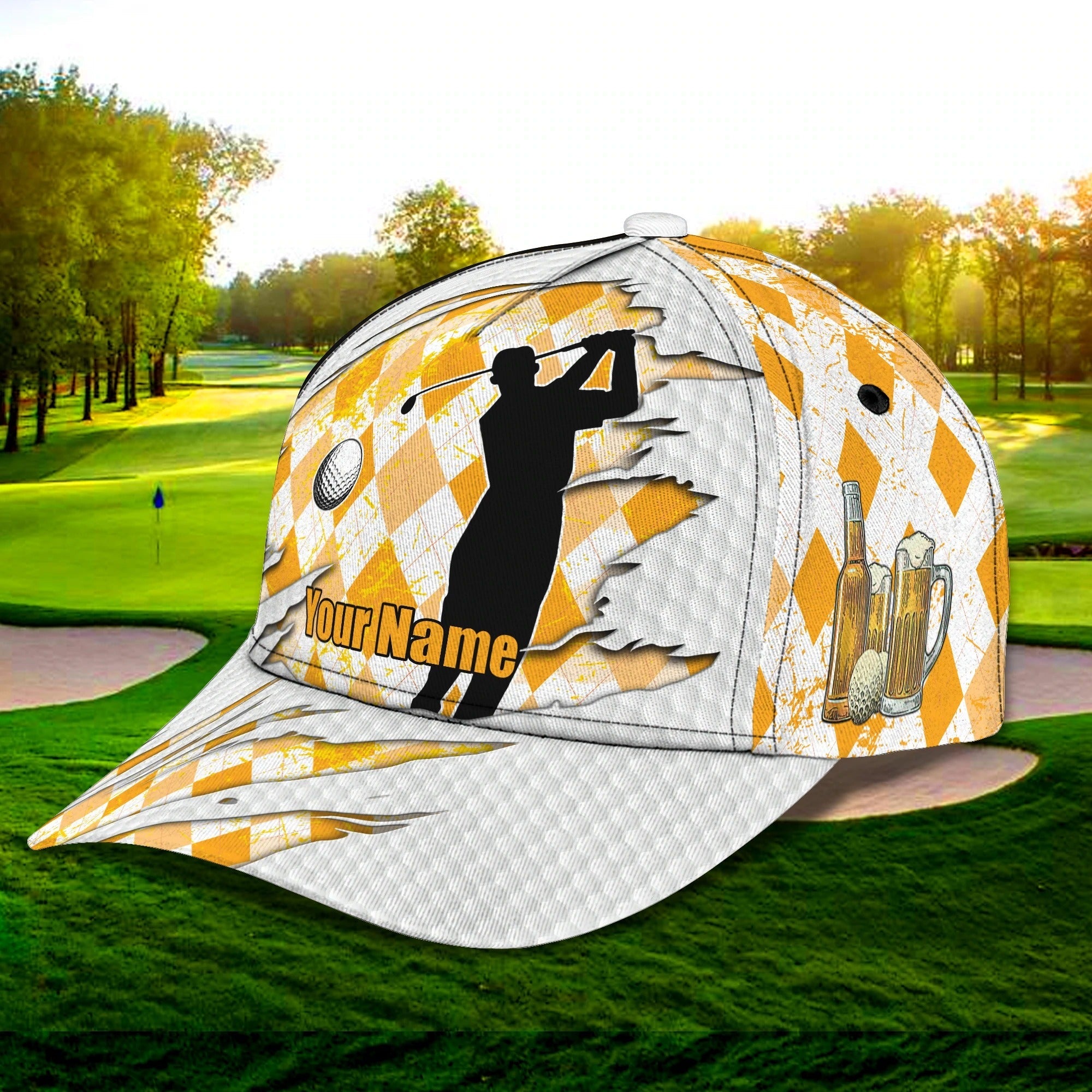 Customized 3D All Over Print Mens Golf Cap For Mens, Birthday Gift For Golf Man, Golfer Friends Best Gifts Trucker Hats Custom Hats Gifts For Men & Women
