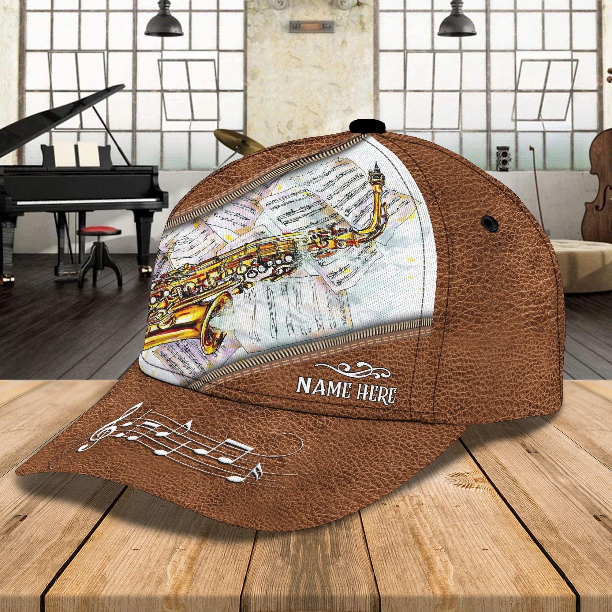 Customized 3D Baseball Saxophone Cap For Musican, To My Boyfriend Friend Playing Saxophone, Saxophone Cap Trucker Hats Custom Hats Gifts For Men & Women