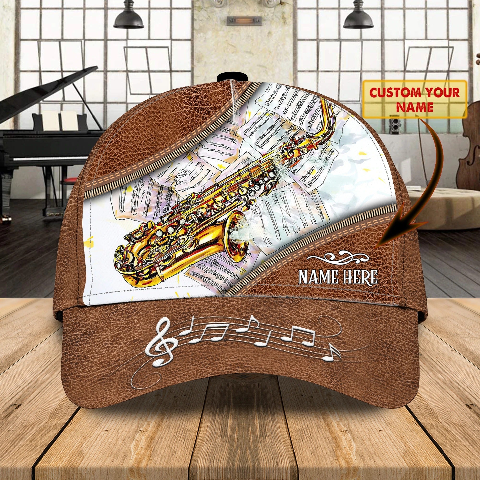 Customized 3D Baseball Saxophone Cap For Musican, To My Boyfriend Friend Playing Saxophone, Saxophone Cap Trucker Hats Custom Hats Gifts For Men & Women