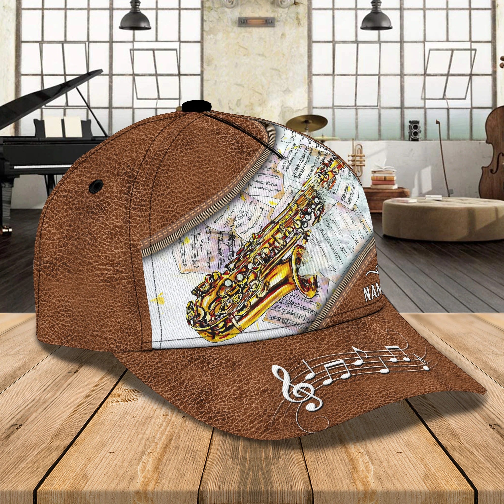Customized 3D Baseball Saxophone Cap For Musican, To My Boyfriend Friend Playing Saxophone, Saxophone Cap Trucker Hats Custom Hats Gifts For Men & Women