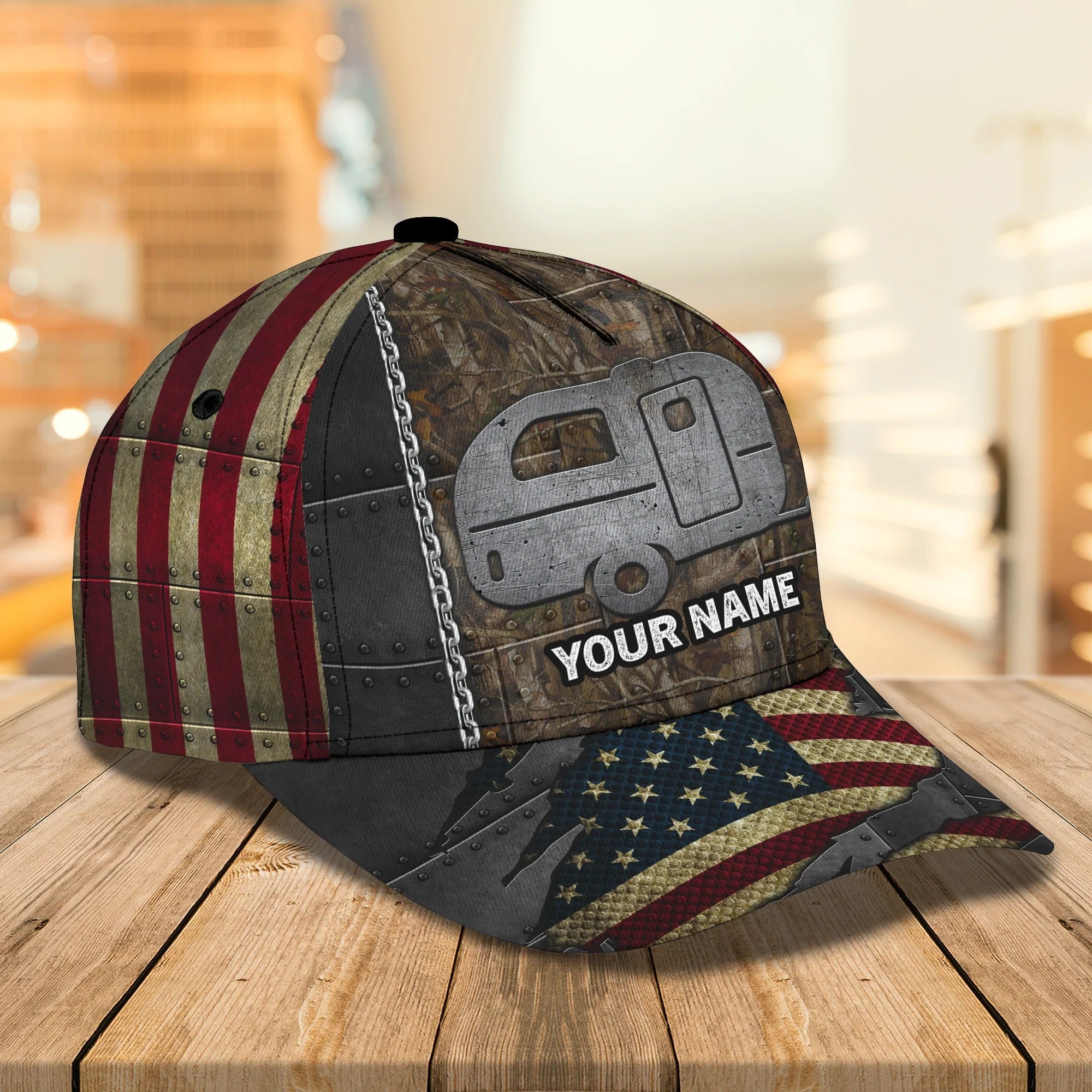 Customized 3D Full Printed Camping Caravan Cap Hat, Baseball Camping Cap Hat, Camp Cap Hat Trucker Hats Custom Hats Gifts For Men & Women