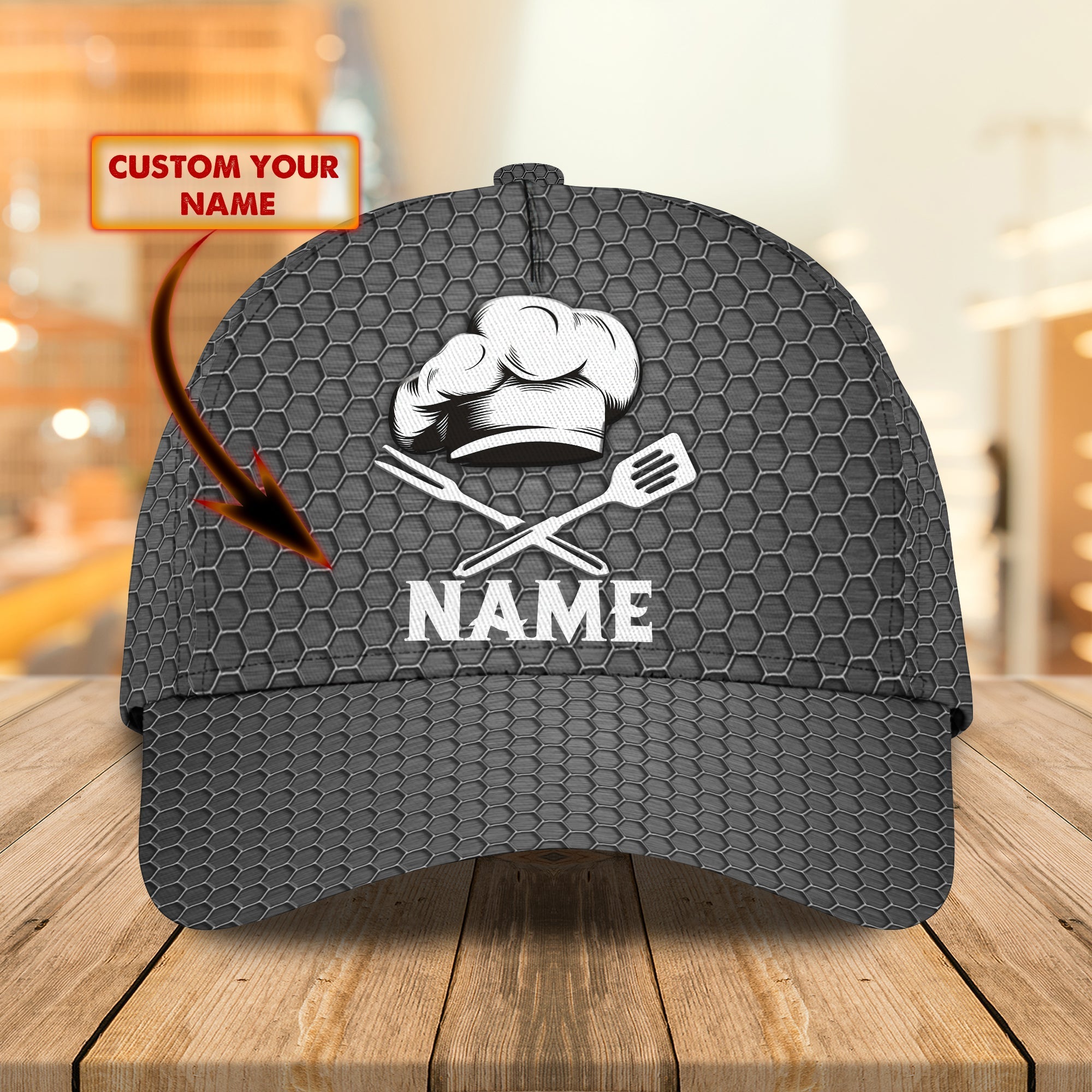 Customized 3D Full Printed Chef Cap, Baseball Chef Hat, Classic Cap For A Master Chef, Cooking Lover Gift Trucker Hats Custom Hats Gifts For Men & Women