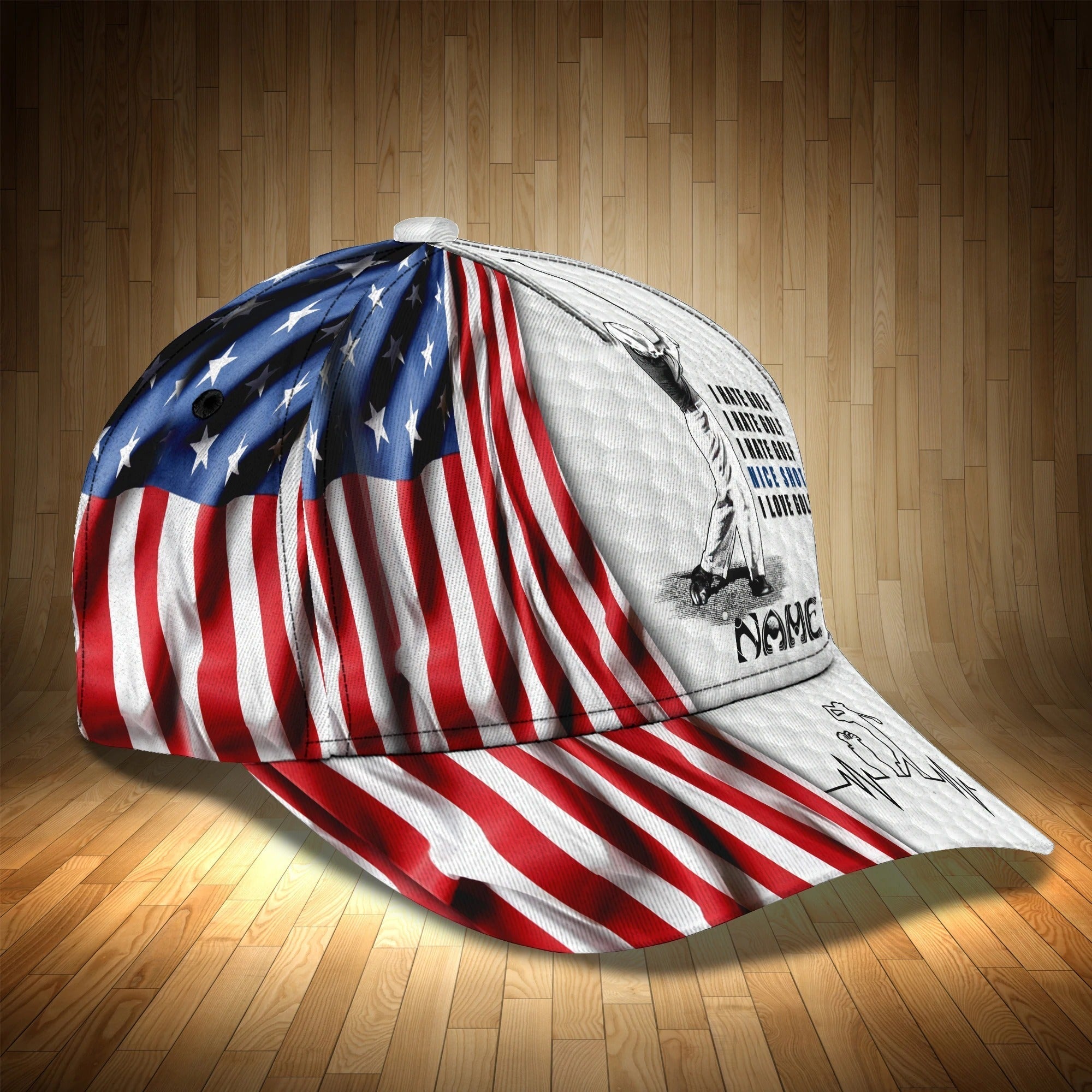 Customized 3D Full Printed Mens Golf Cap, Classic 3D Cap For Golfer, Nice Short I Love Golf Hat, Golf Cap Trucker Hats Custom Hats Gifts For Men & Women