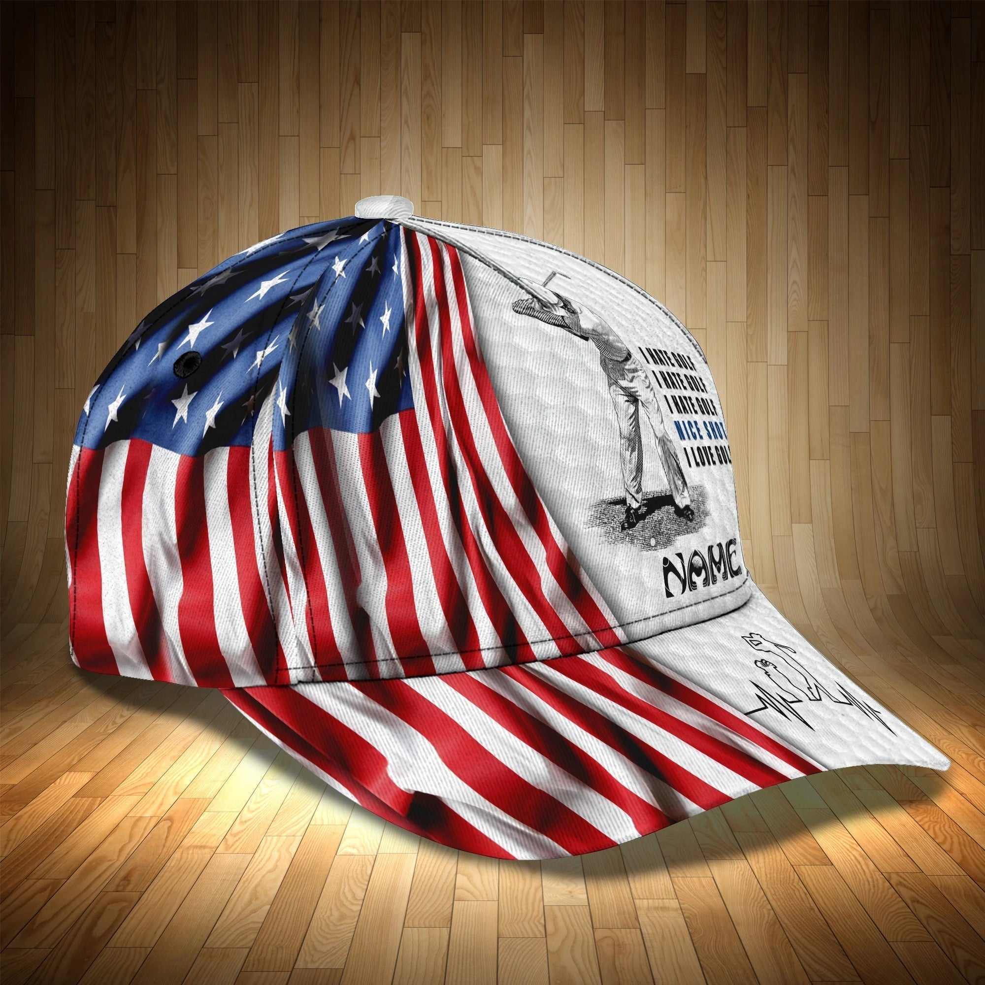 Customized 3D Full Printed Mens Golf Cap, Classic 3D Cap For Golfer, Nice Short I Love Golf Hat, Golf Cap Trucker Hats Custom Hats Gifts For Men & Women