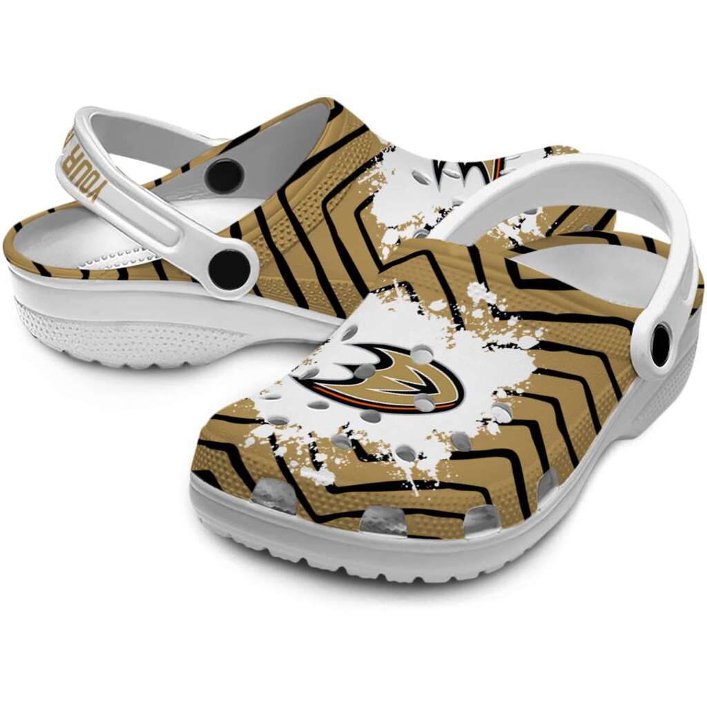 Customized Anaheim Ducks Zigzag Paint Burst ClogTVC1801875 - Image 3