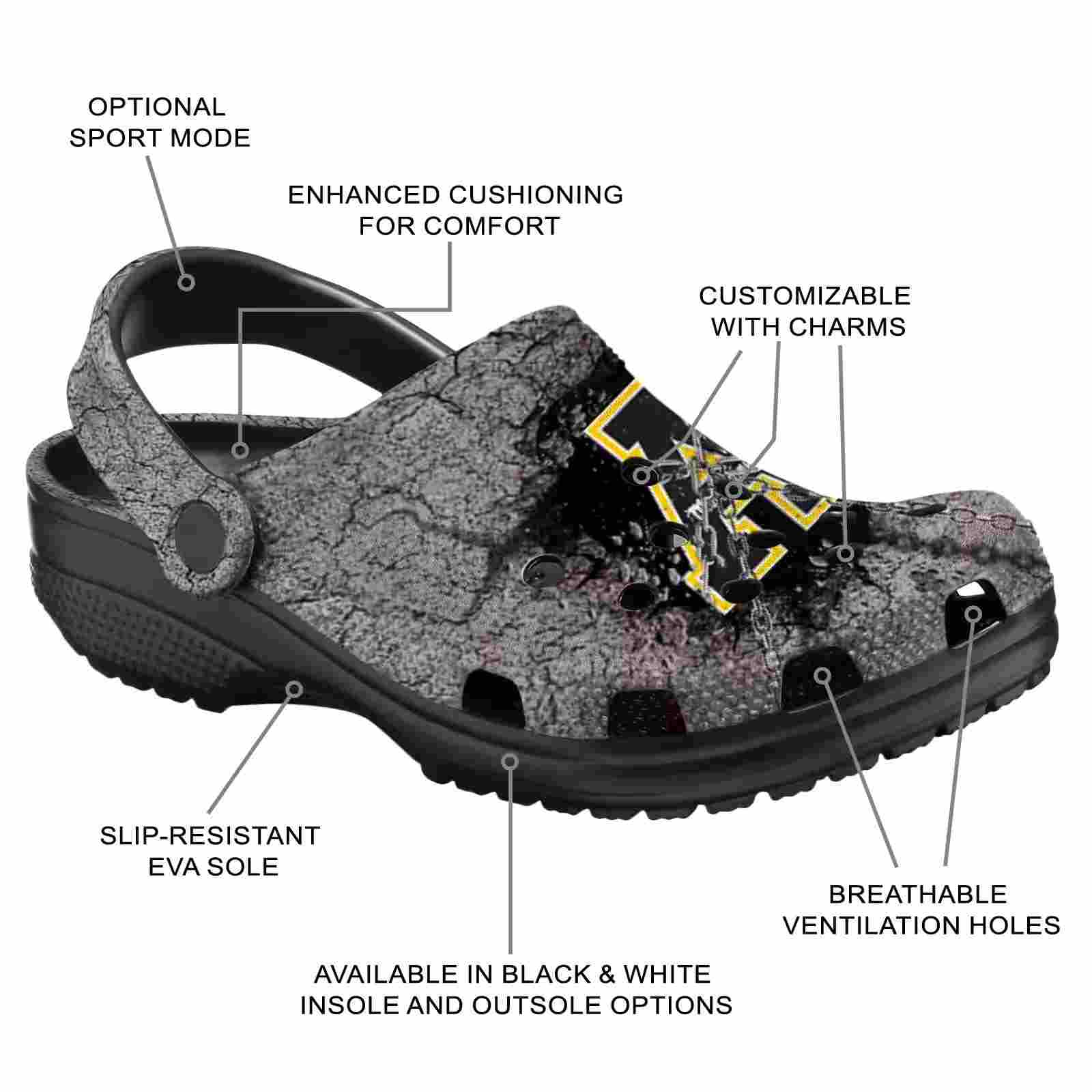 Customized Appalachian State Mountaineers Cracked Ground Texture ClogTVC1801749 - Image 5