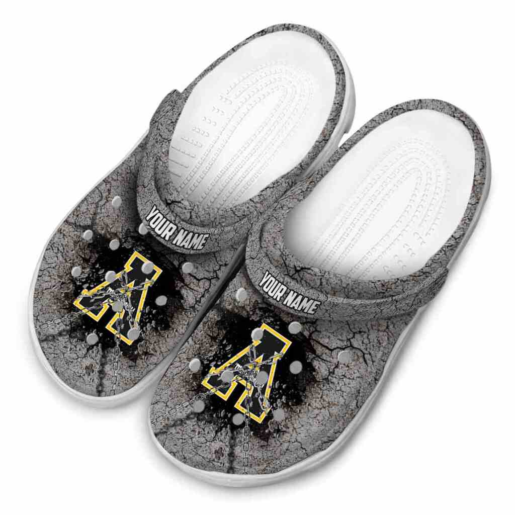 Customized Appalachian State Mountaineers Cracked Ground Texture ClogTVC1801749 - Image 4