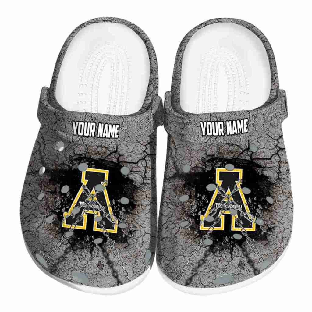 Customized Appalachian State Mountaineers Cracked Ground Texture ClogTVC1801749