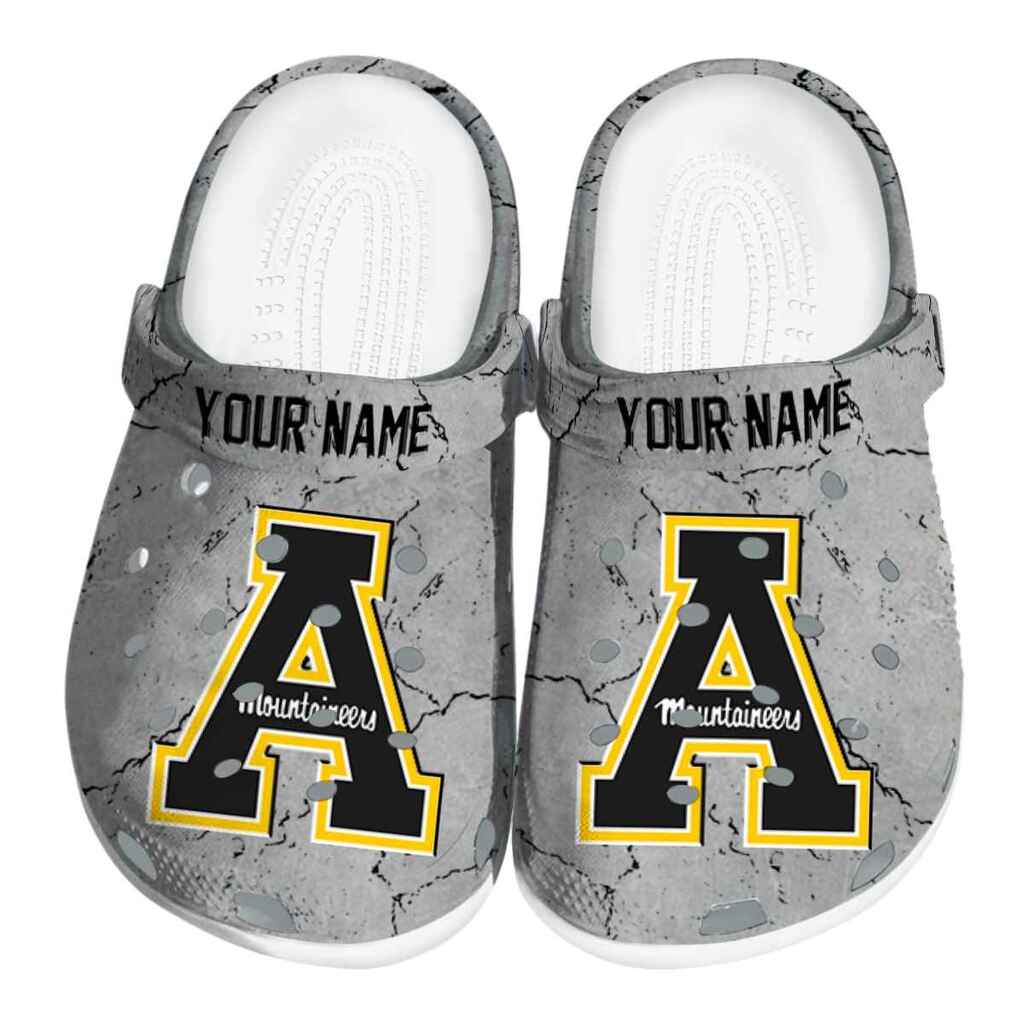 Customized Appalachian State Mountaineers Cracked Texture ClogTVC1801778
