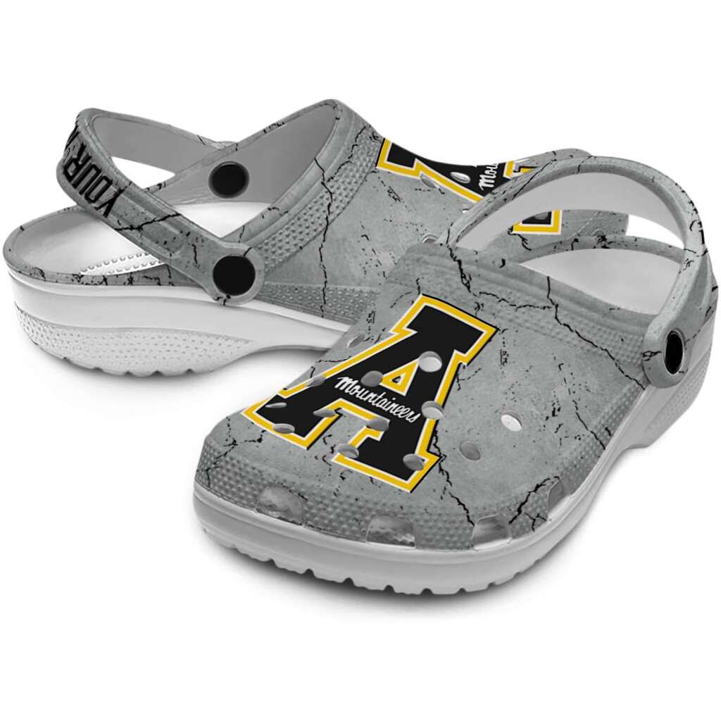 Customized Appalachian State Mountaineers Cracked Texture ClogTVC1801778 - Image 3