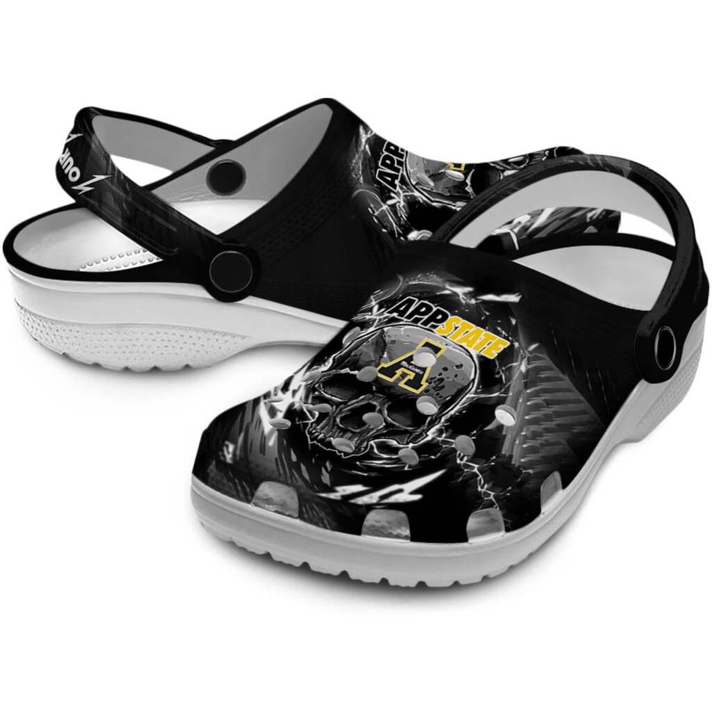 Customized Appalachian State Mountaineers Gothic Skull ClogTVC1801808 - Image 3