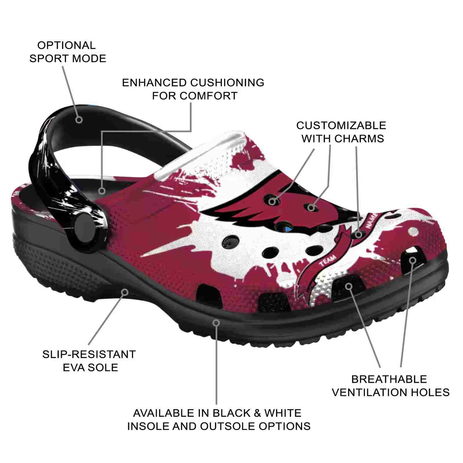 Customized Arizona Cardinals Splatter Pattern ClogTVC1801976 - Image 5