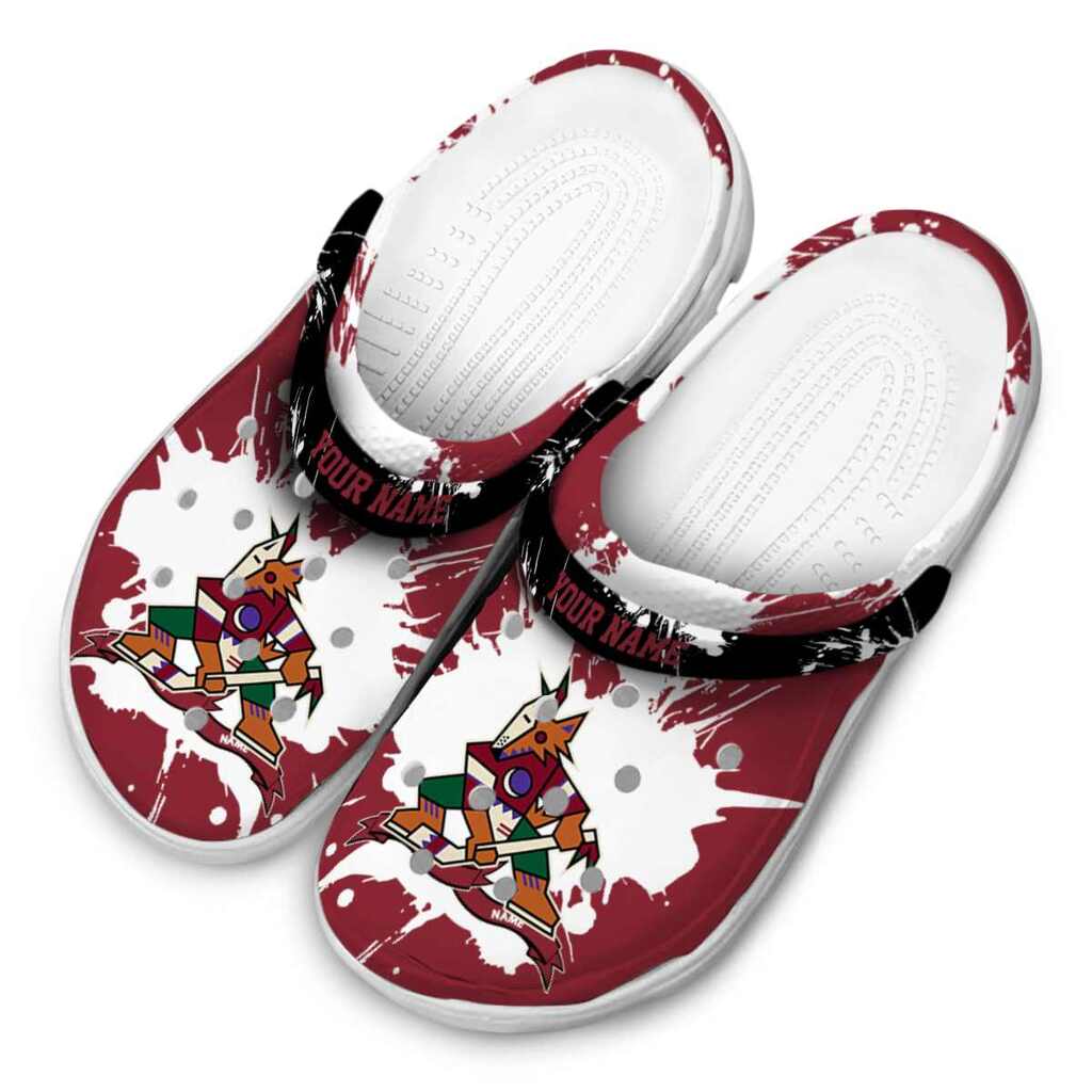 Customized Arizona Coyotes Splatter Pattern ClogTVC1801859 - Image 4
