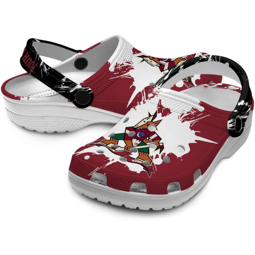 Customized Arizona Coyotes Splatter Pattern ClogTVC1801859 - Image 3