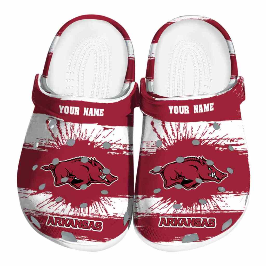 Customized Arkansas Razorbacks Paint Splatter Graphics ClogTVC1801974