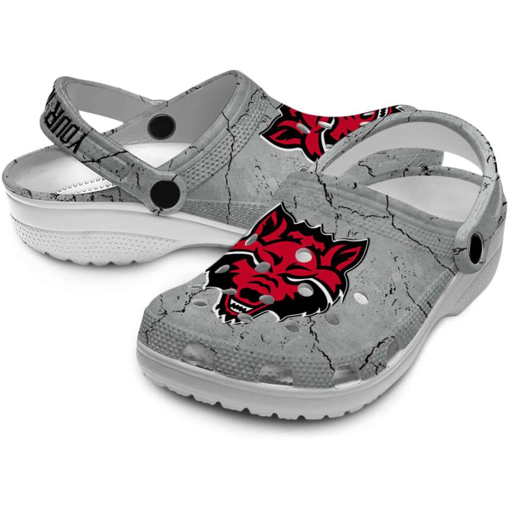 Customized Arkansas State Red Wolves Cracked Texture ClogTVC1801777 - Image 3