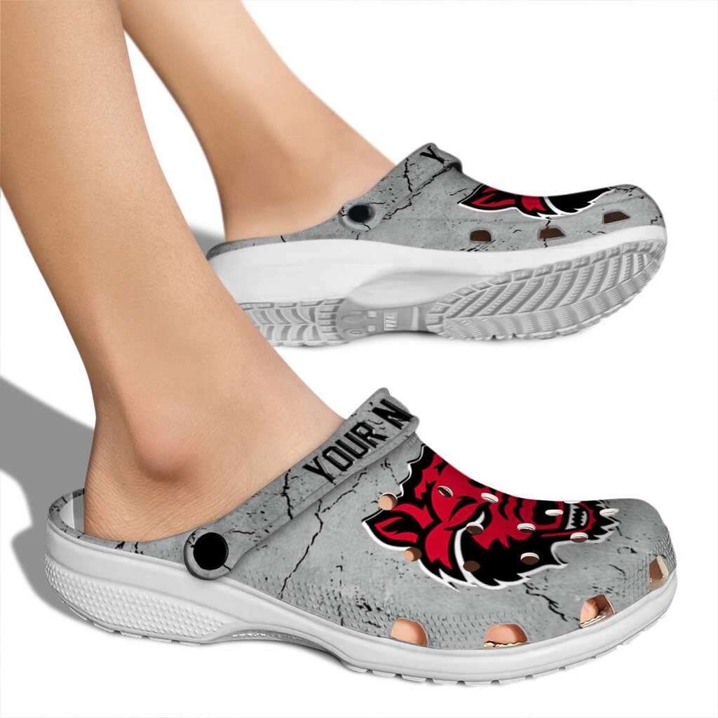 Customized Arkansas State Red Wolves Cracked Texture ClogTVC1801777 - Image 2