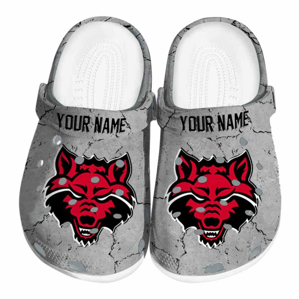 Customized Arkansas State Red Wolves Cracked Texture ClogTVC1801777