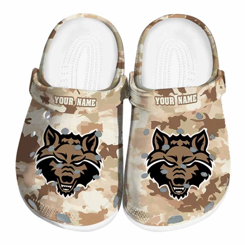 Customized Arkansas State Red Wolves Desert Camo ClogTVC1801759
