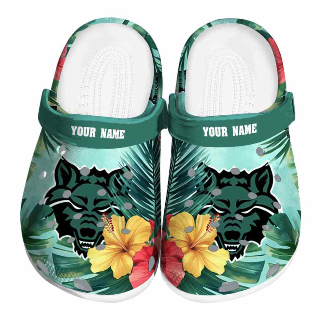 Customized Arkansas State Red Wolves Tropical Vibes ClogTVC1801759
