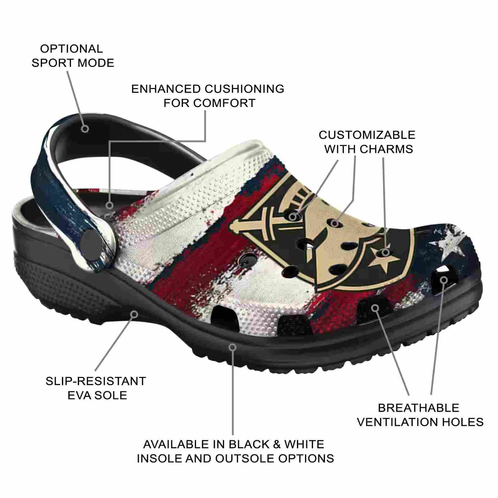 Customized Army Black Knights Patriotic Stripes ClogTVC1801759 - Image 5