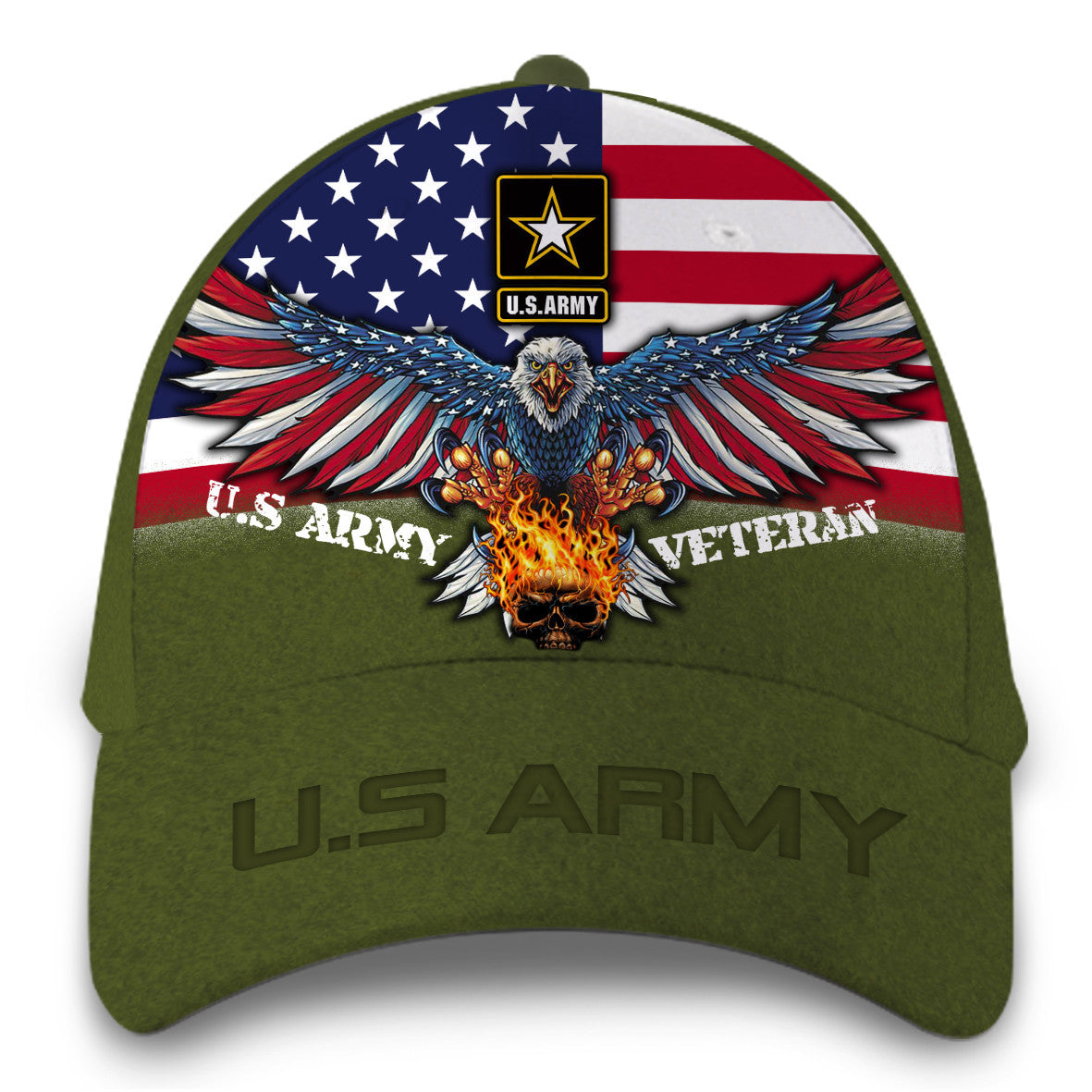 Customized Army Veteran American Flag Hat Proud Us Military Hat Classic Cap Trucker Hats Custom Hats Gifts For Men & Women