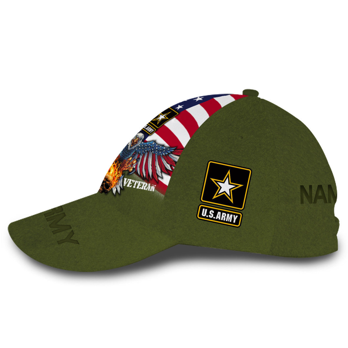 Customized Army Veteran American Flag Hat Proud Us Military Hat Classic Cap Trucker Hats Custom Hats Gifts For Men & Women