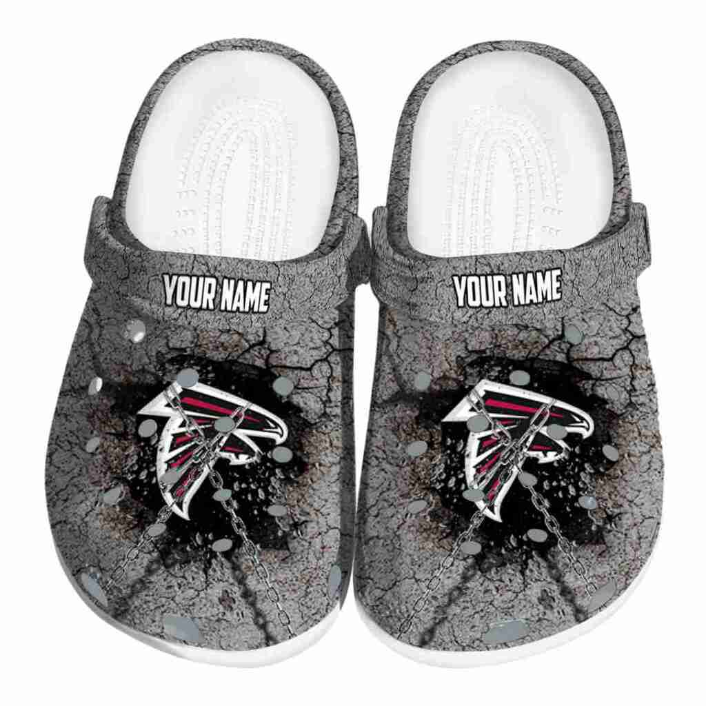 Customized Atlanta Falcons Cracked Ground Texture ClogTVC1801984
