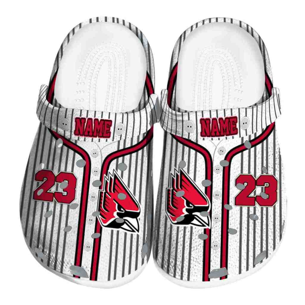 Customized Ball State Cardinals Pinstripe Pattern ClogTVC1801749
