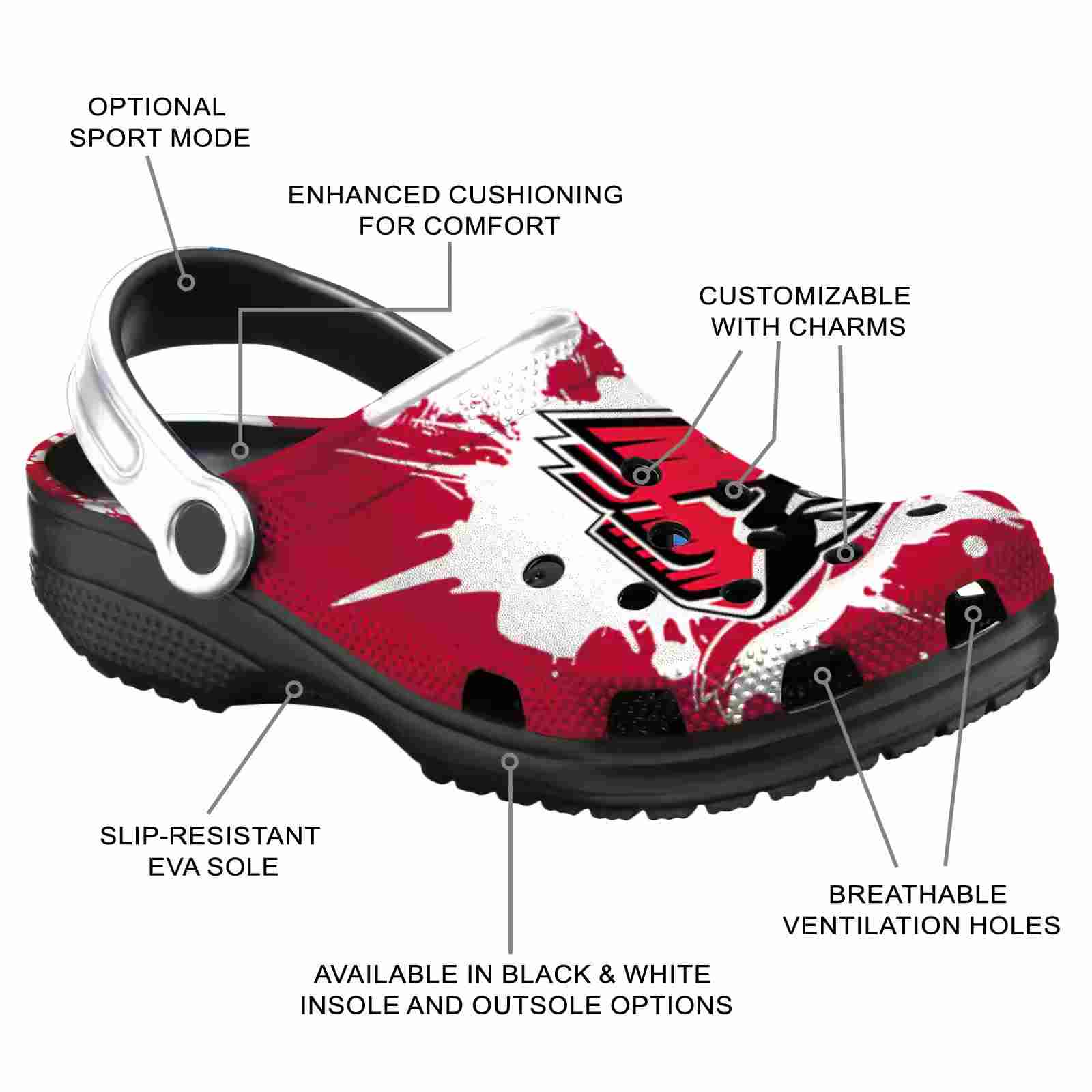 Customized Ball State Cardinals Splatter Pattern ClogTVC1801720 - Image 5