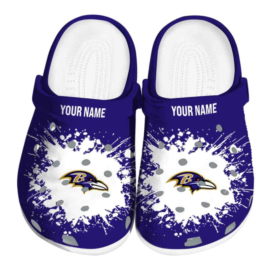 Customized Baltimore Ravens Splatter Background ClogTVC1801983