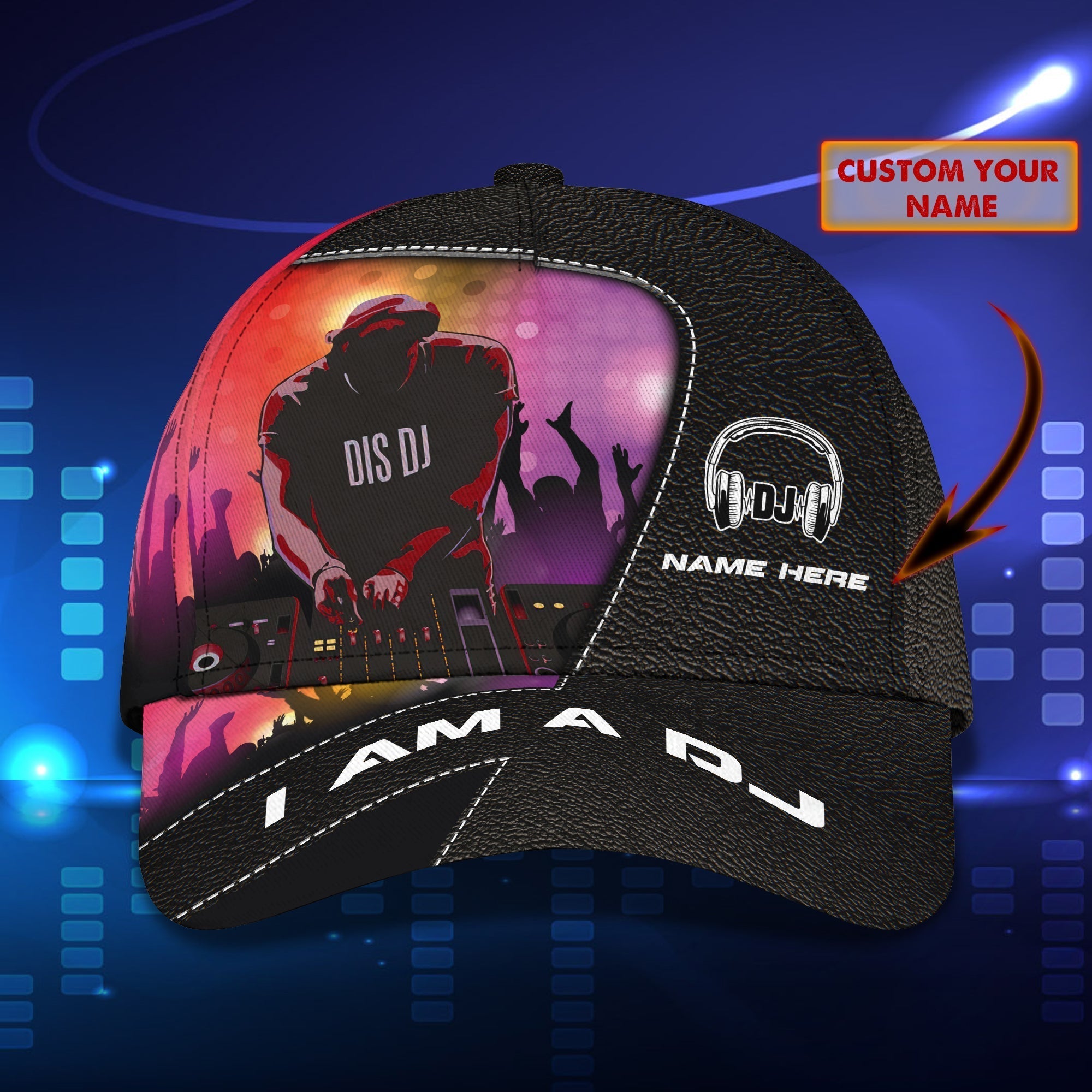 Customized Baseball Cap For Dj Man And Woman, I Am A Dj, Dj Cap Hat, Gift For A Disc Jockey Trucker Hats Custom Hats Gifts For Men & Women
