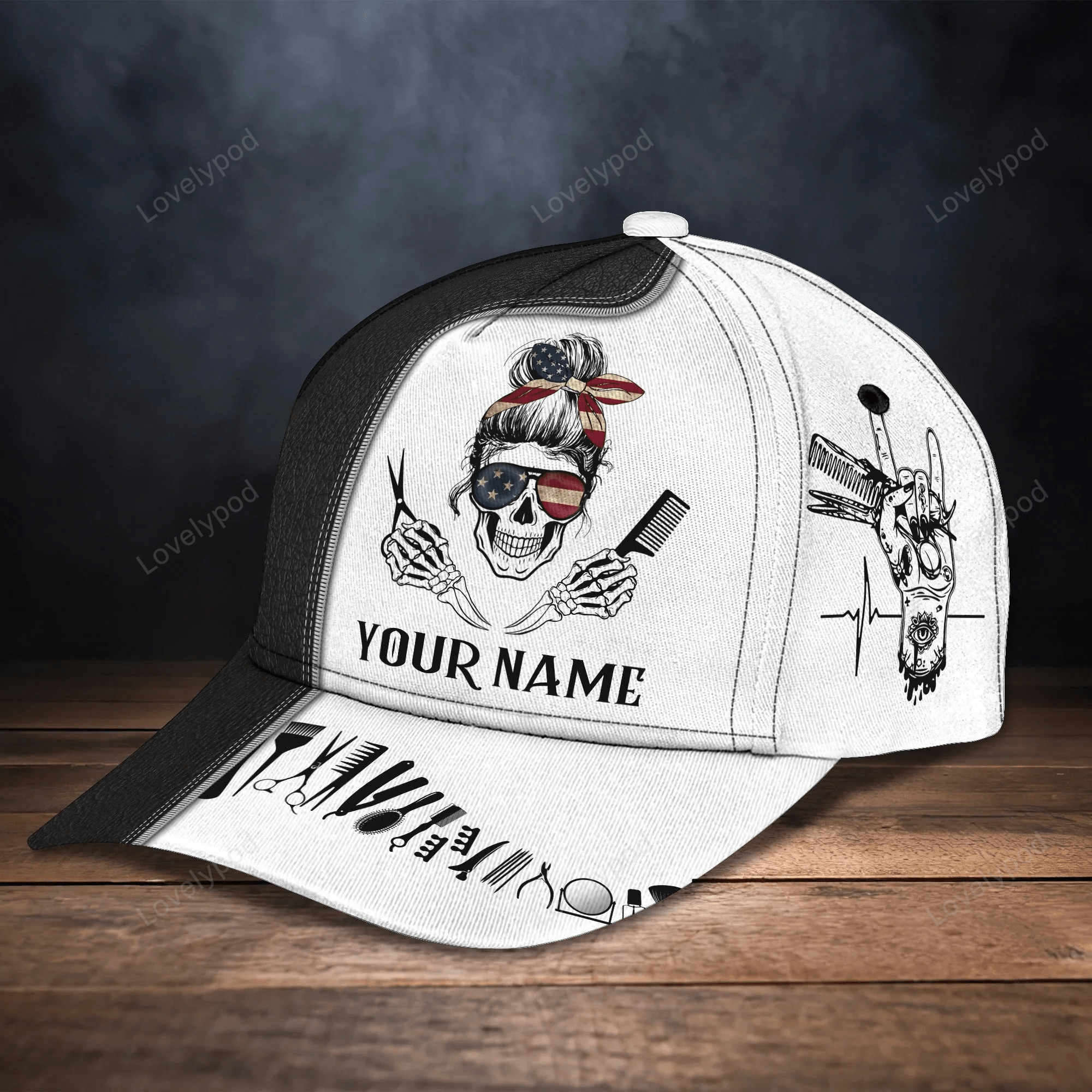 Customized Baseball Skull Barber Cap, Barber Skull Cap Hat, Cap For Barber Man Trucker Hats Custom Hats Gifts For Men & Women