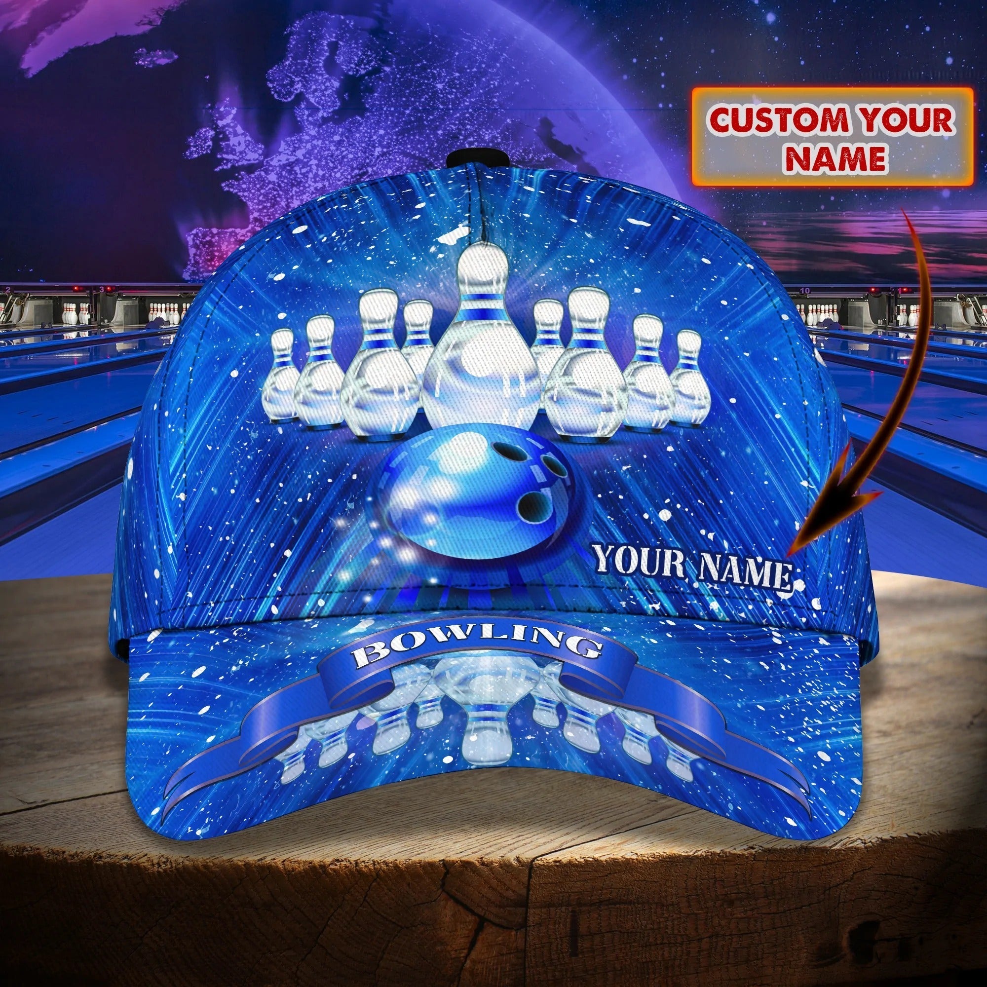 Customized Blue Bowling Cap Hat For Men Women, Bowling Team Classic Cap Hat, Best Gift For Bowler Trucker Hats Custom Hats Gifts For Men & Women