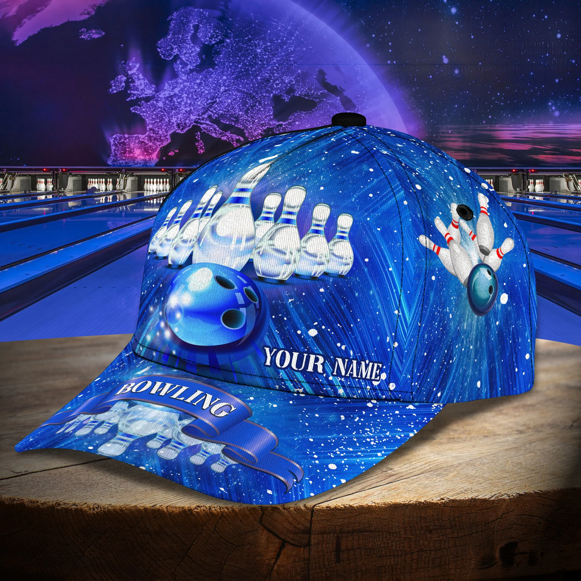 Customized Blue Bowling Cap Hat For Men Women, Bowling Team Classic Cap Hat, Best Gift For Bowler Trucker Hats Custom Hats Gifts For Men & Women