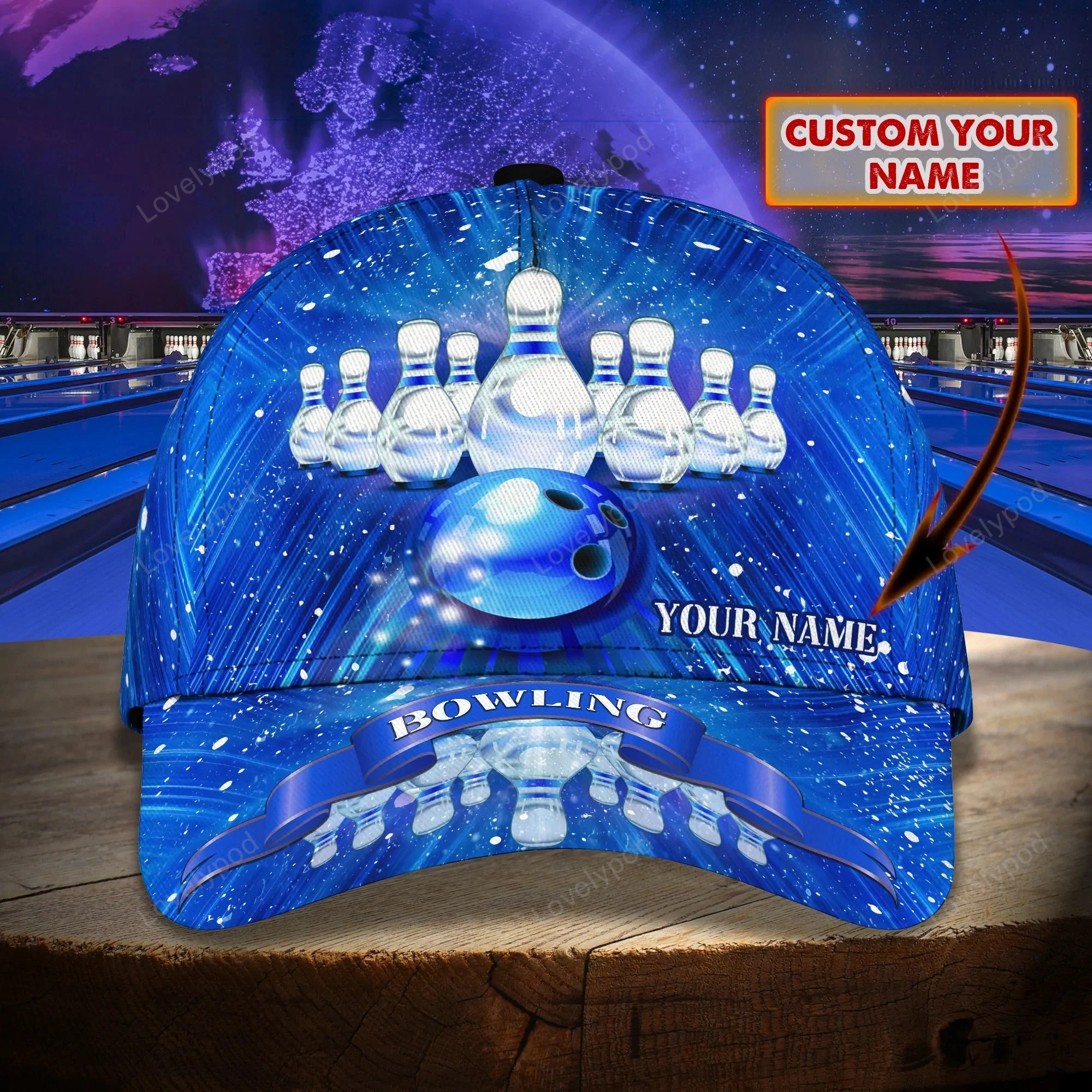 Customized Blue Bowling Cap Hat For Men Women, Bowling Team Classic Cap Hat, Best Gift For Bowler Trucker Hats Custom Hats Gifts For Men & Women