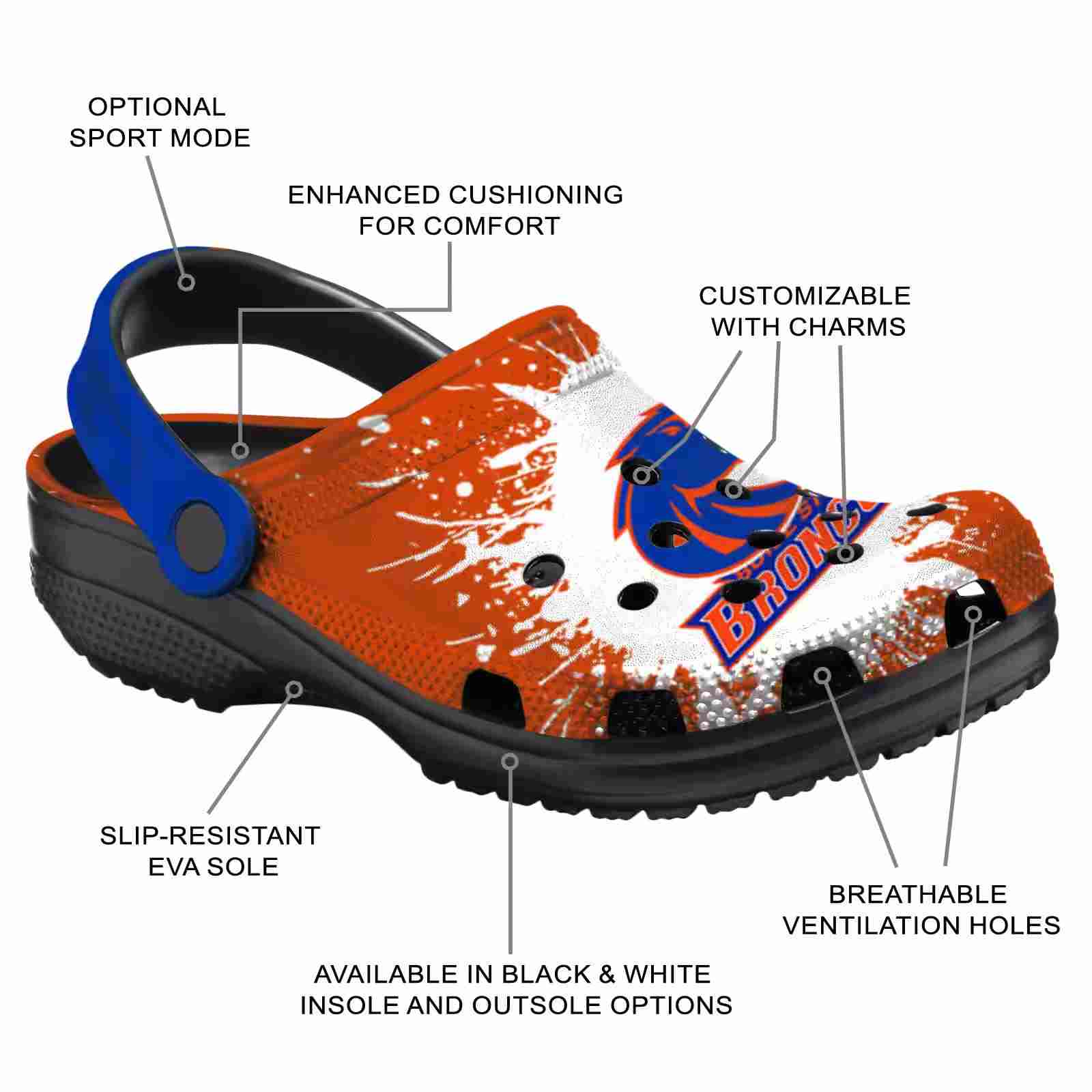 Customized Boise State Broncos Splash Art ClogTVC1801750 - Image 5