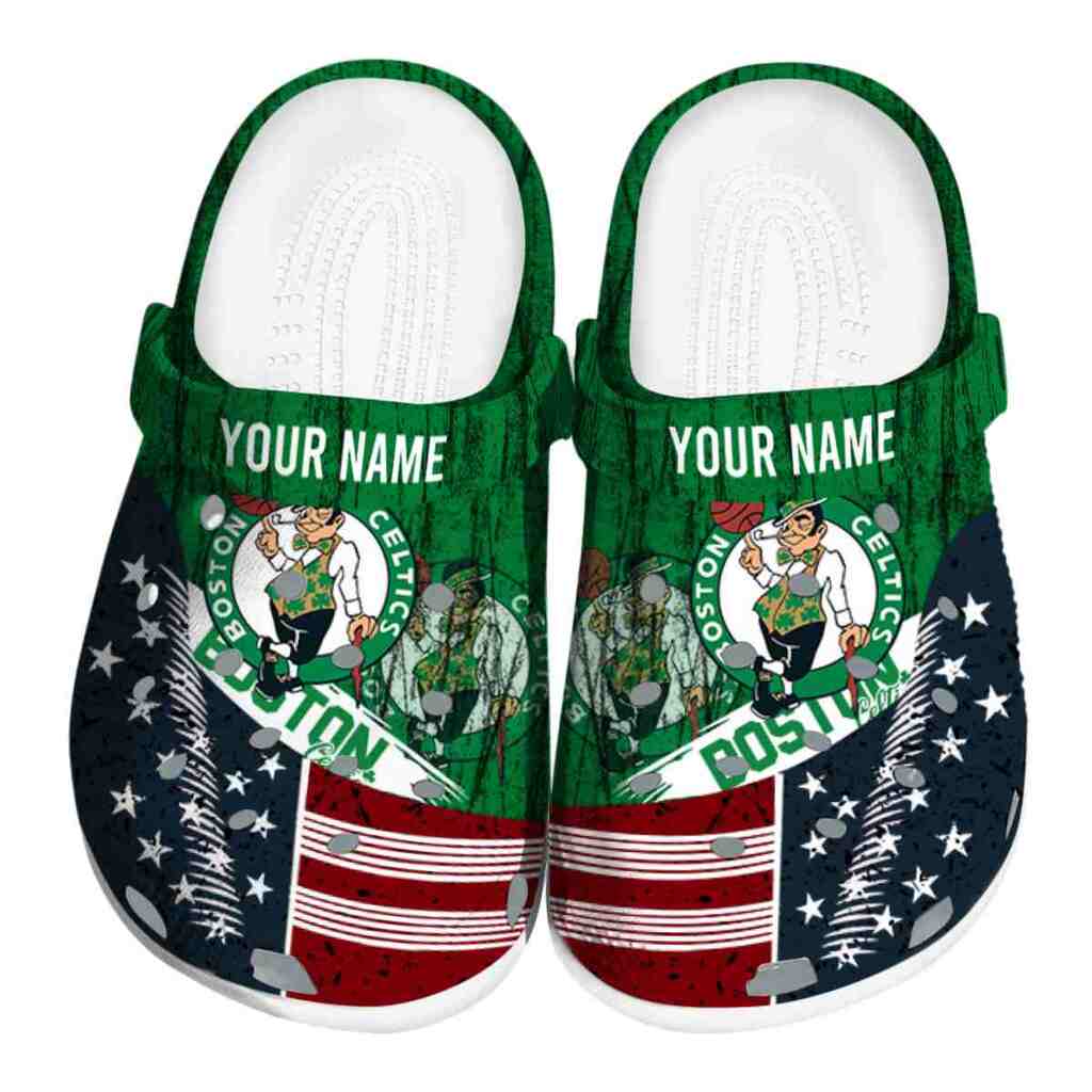 Customized Boston Celtics Star-Spangled Side Pattern ClogTVC1801913