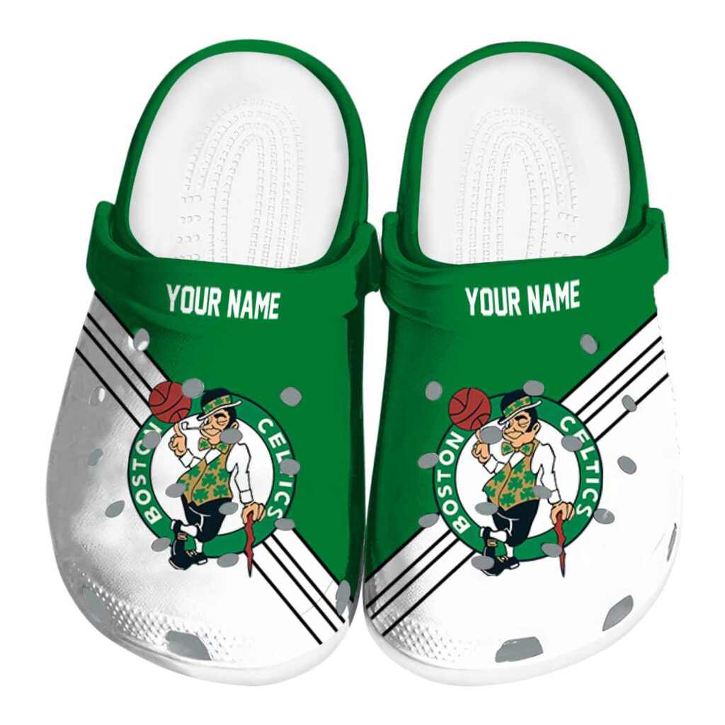 Customized Boston Celtics Striped Accents ClogTVC1801921