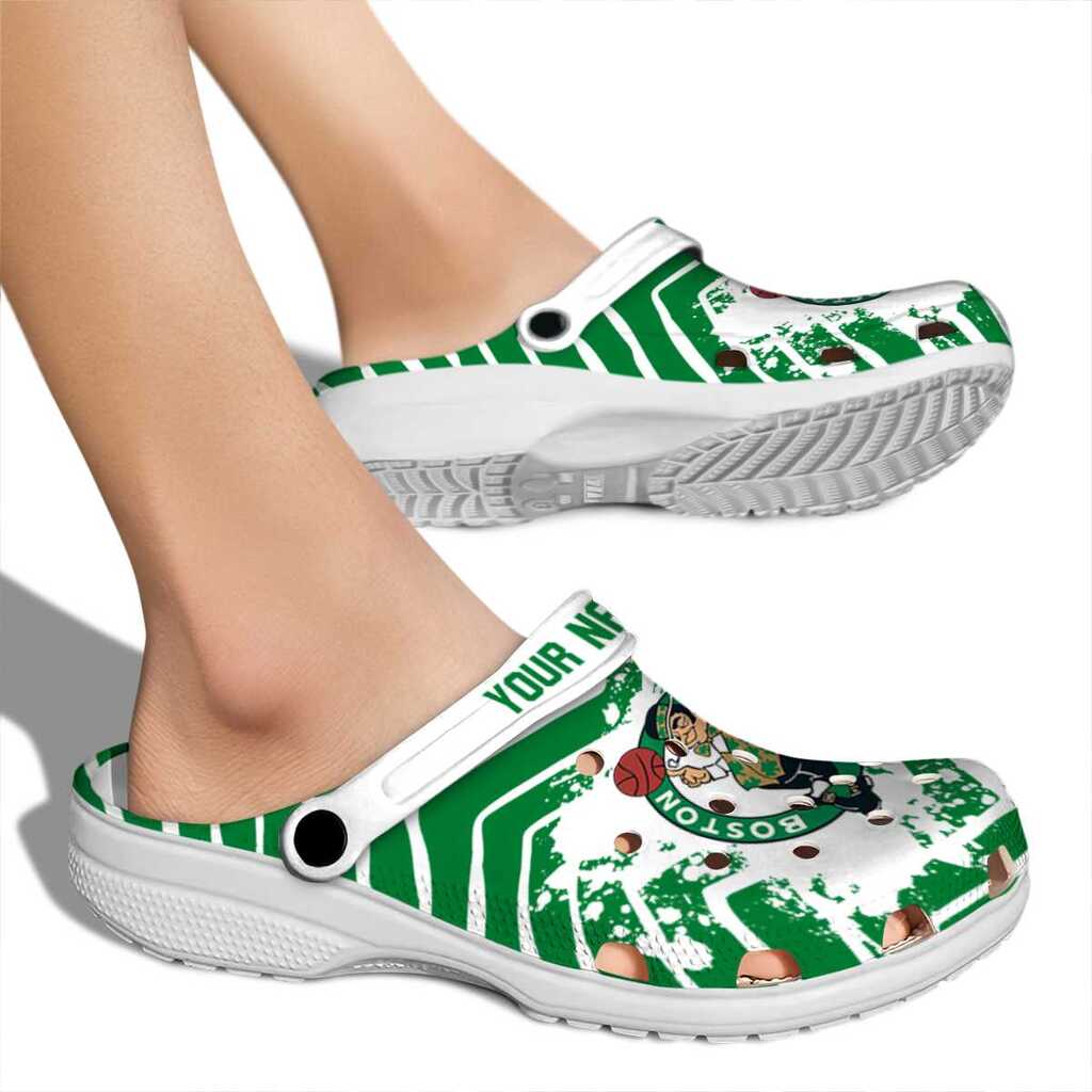 Customized Boston Celtics Zigzag Paint Burst ClogTVC1801913 - Image 2