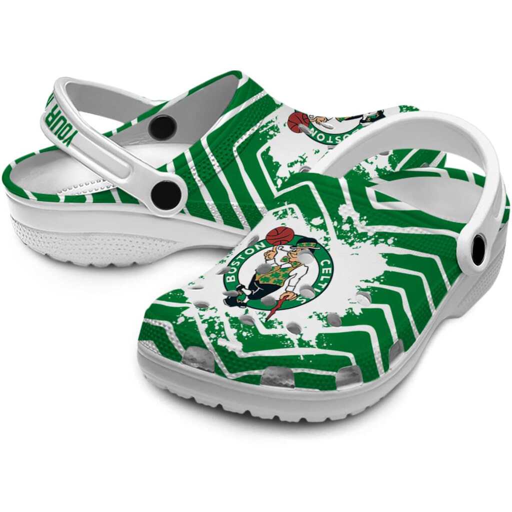 Customized Boston Celtics Zigzag Paint Burst ClogTVC1801913 - Image 3