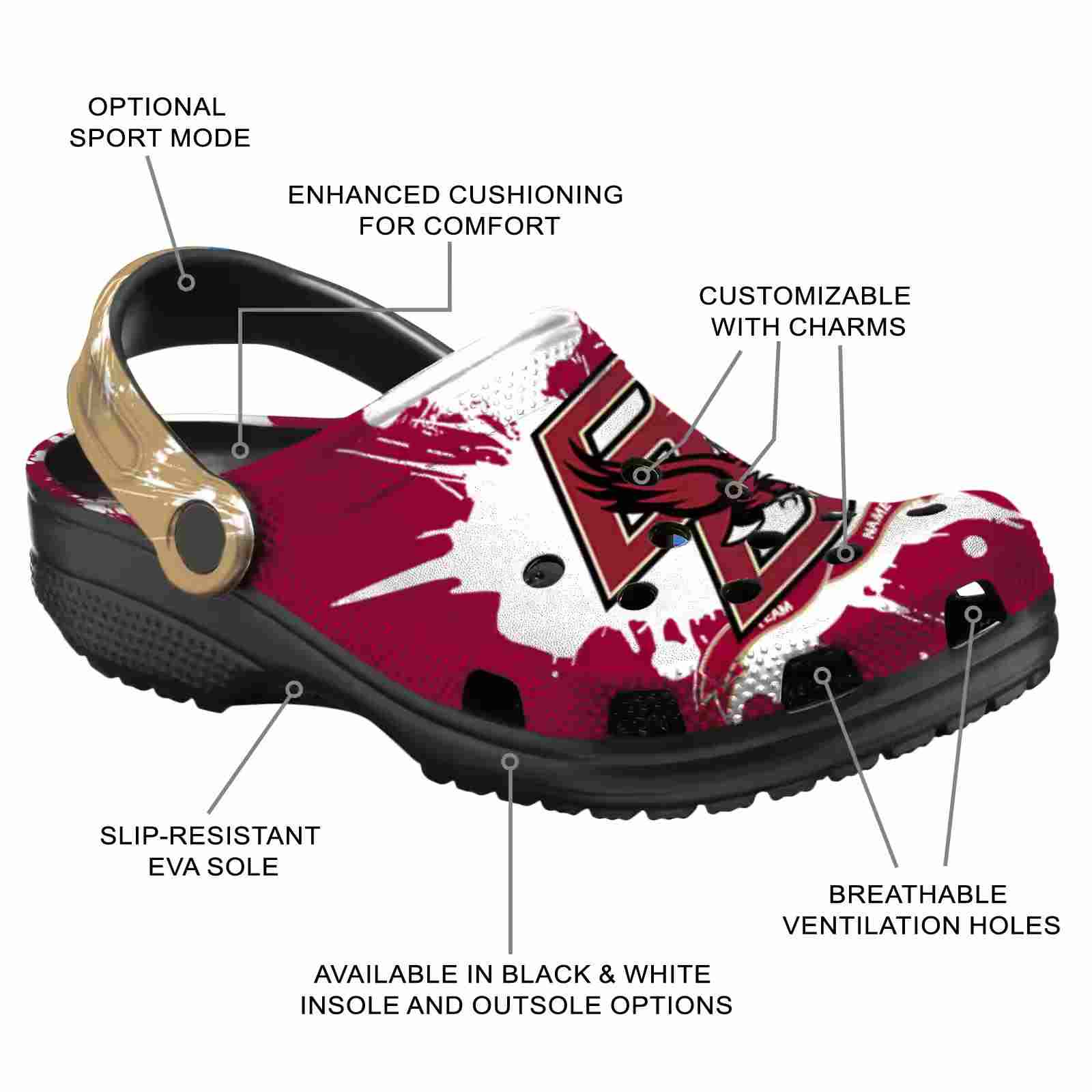 Customized Boston College Eagles Splatter Pattern ClogTVC1801739 - Image 5