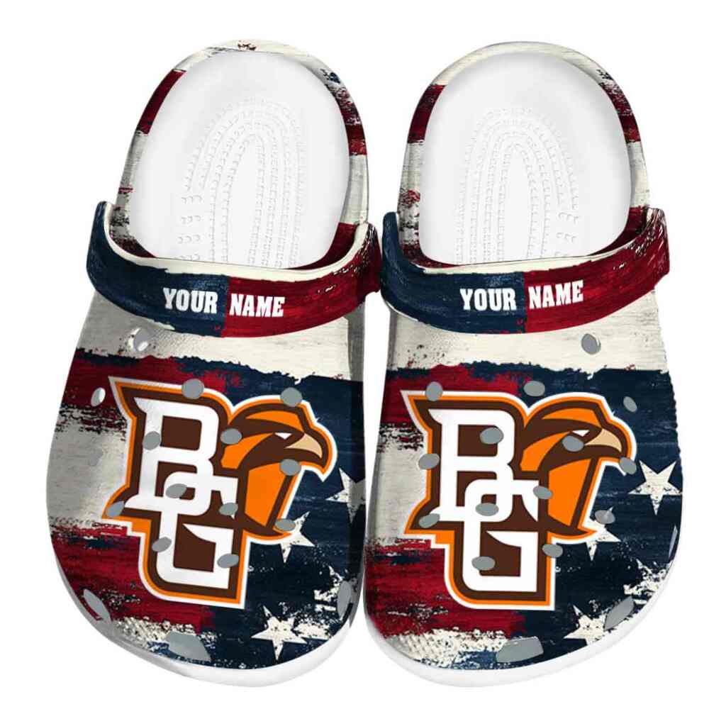 Customized Bowling Green Falcons Patriotic Stripes ClogTVC1801760