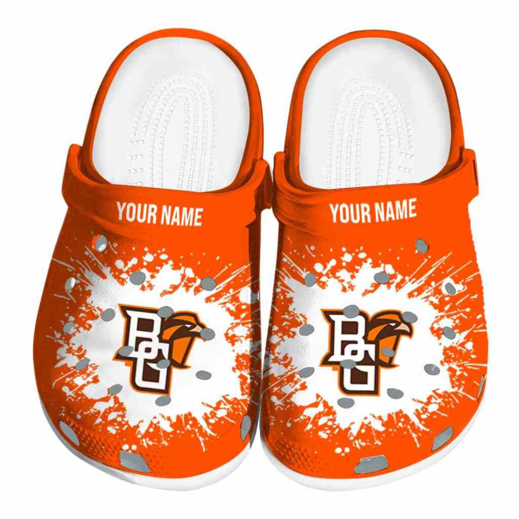 Customized Bowling Green Falcons Splatter Background ClogTVC1801749