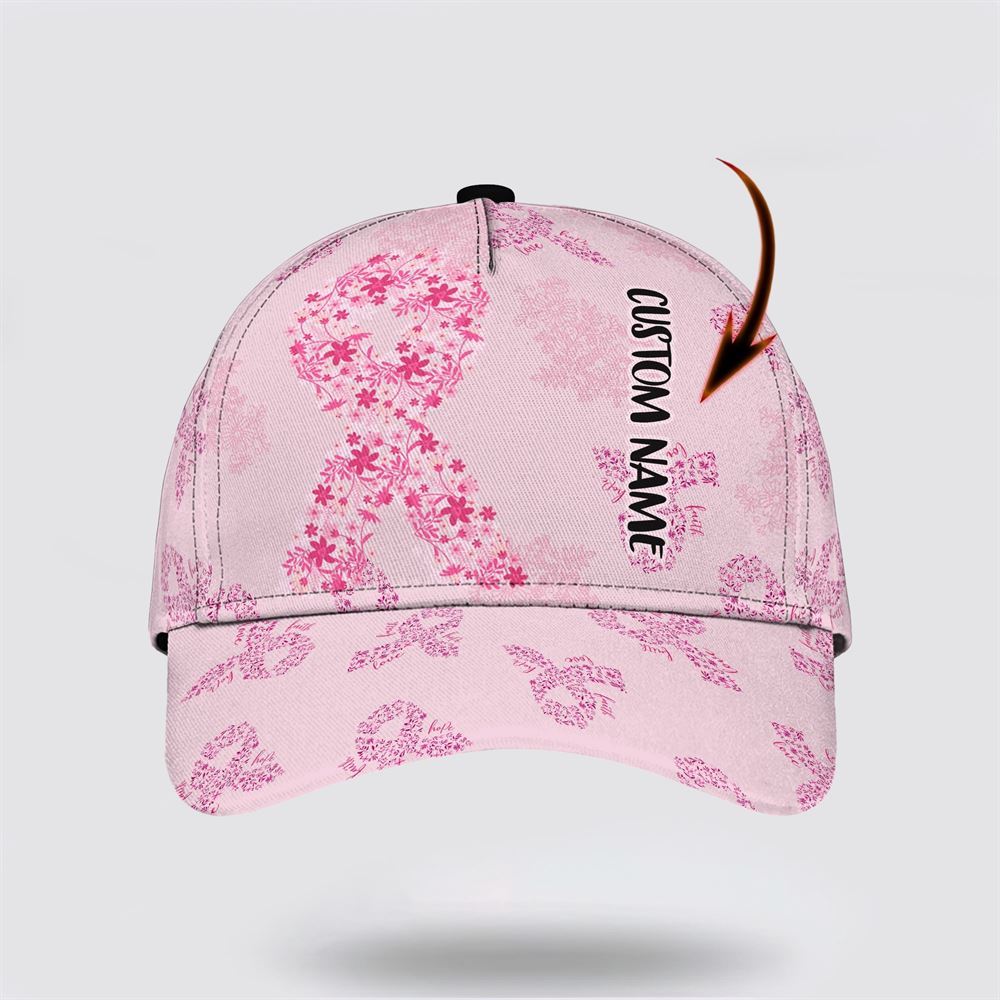 Customized Breast Cancer Awareness Pink Baseball Cap Trucker Hats Custom Hats Gifts For Men & Women