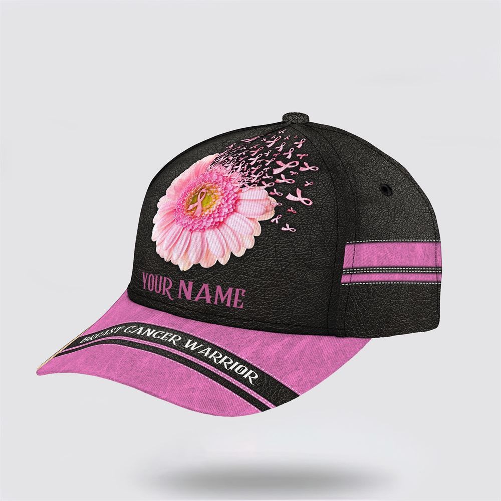 Customized Breast Cancer Awareness Warrior Fower Art Baseball Cap Trucker Hats Custom Hats Gifts For Men & Women
