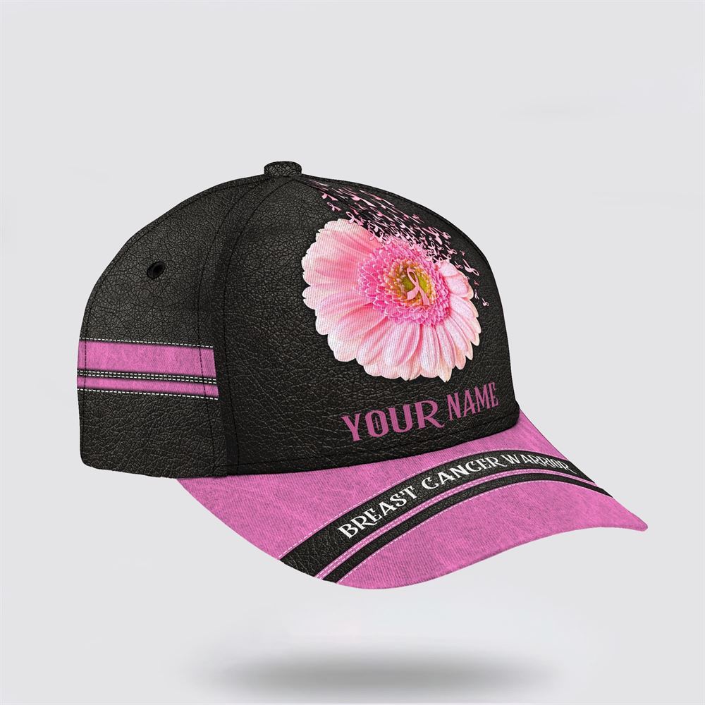 Customized Breast Cancer Awareness Warrior Fower Art Baseball Cap Trucker Hats Custom Hats Gifts For Men & Women