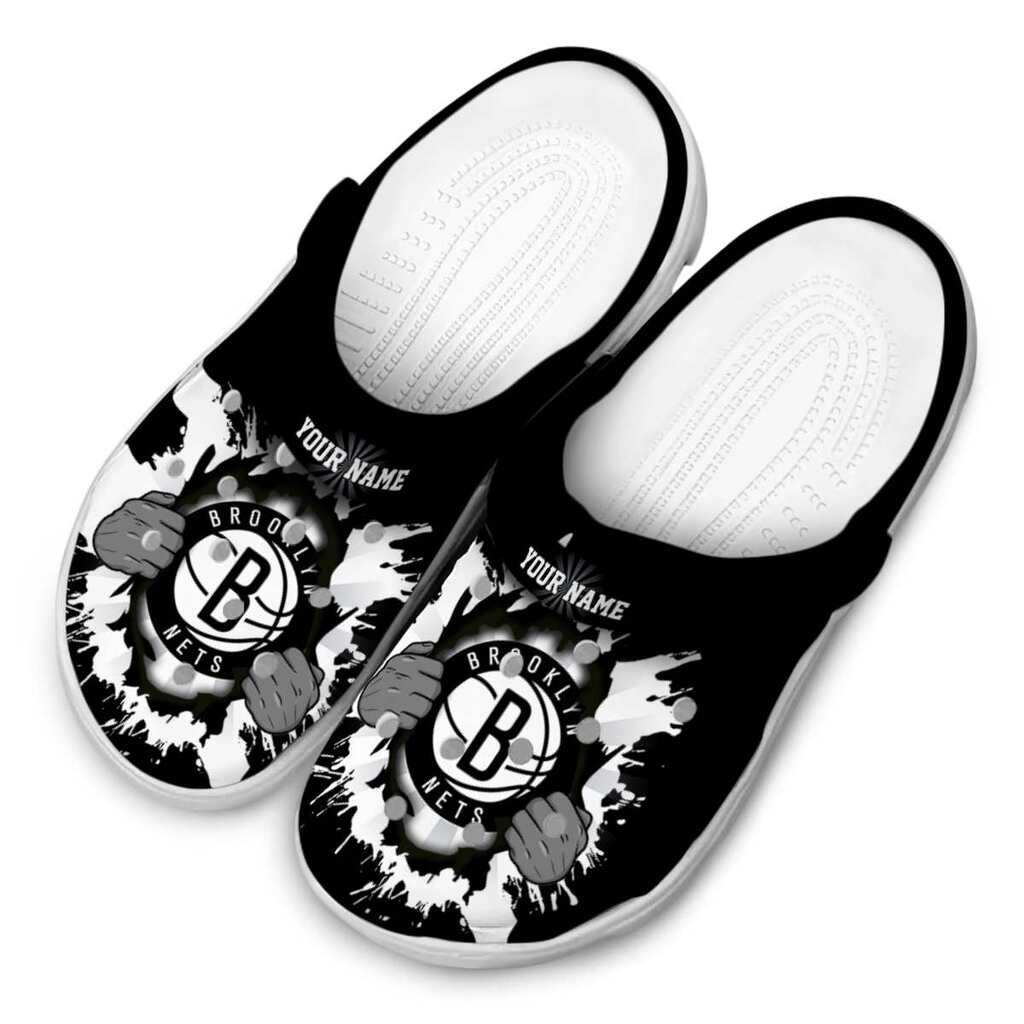 Customized Brooklyn Nets Gripping Hand ClogTVC1801681 - Image 4