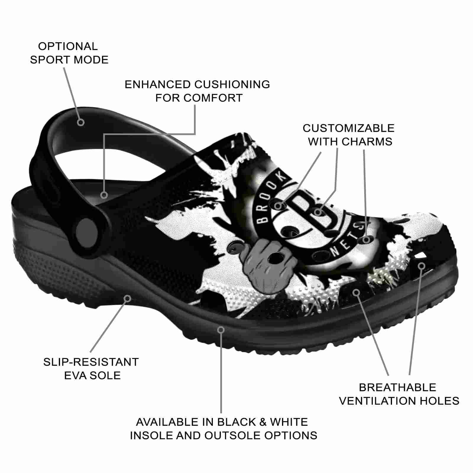 Customized Brooklyn Nets Gripping Hand ClogTVC1801681 - Image 5