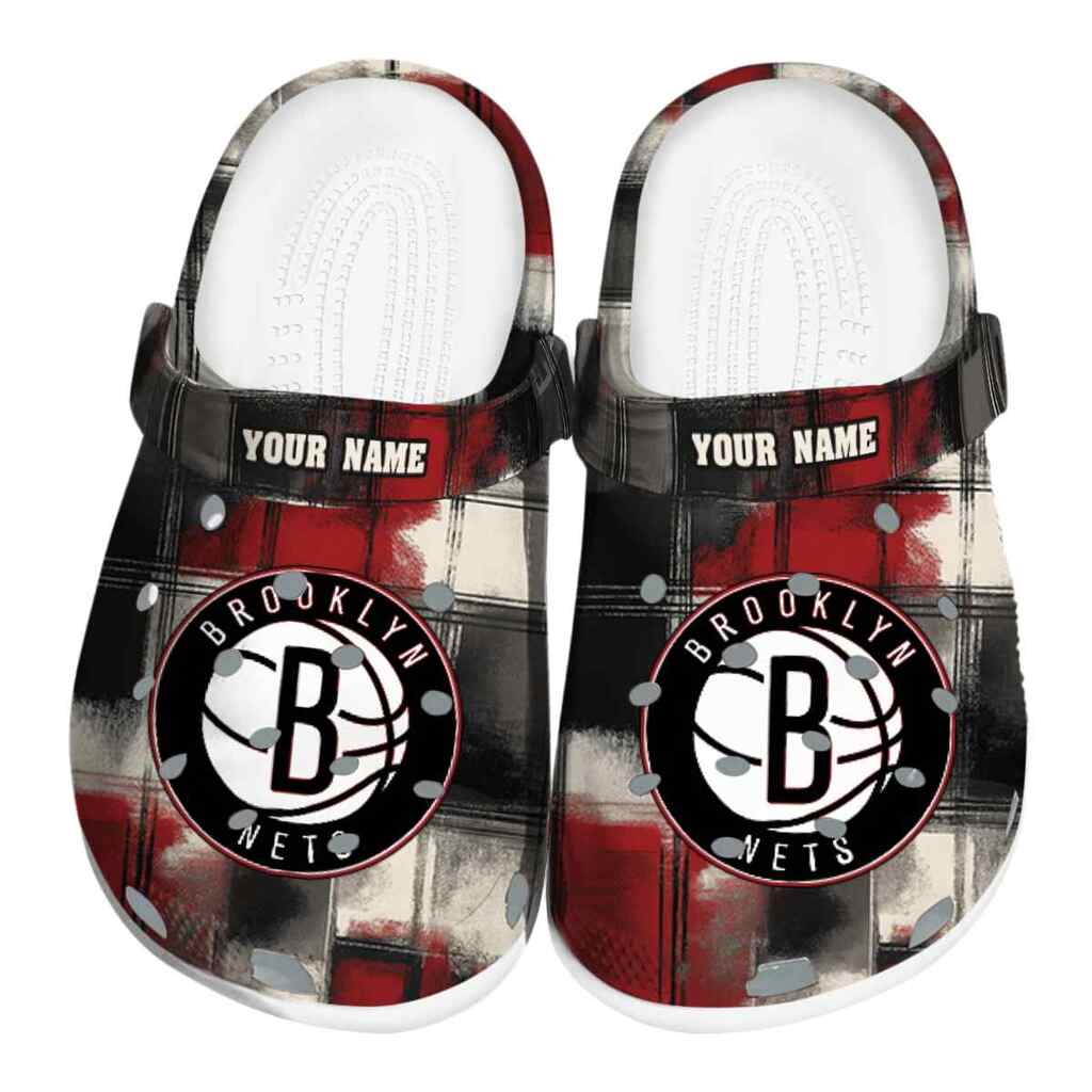 Customized Brooklyn Nets Plaid Fusion ClogTVC1801681
